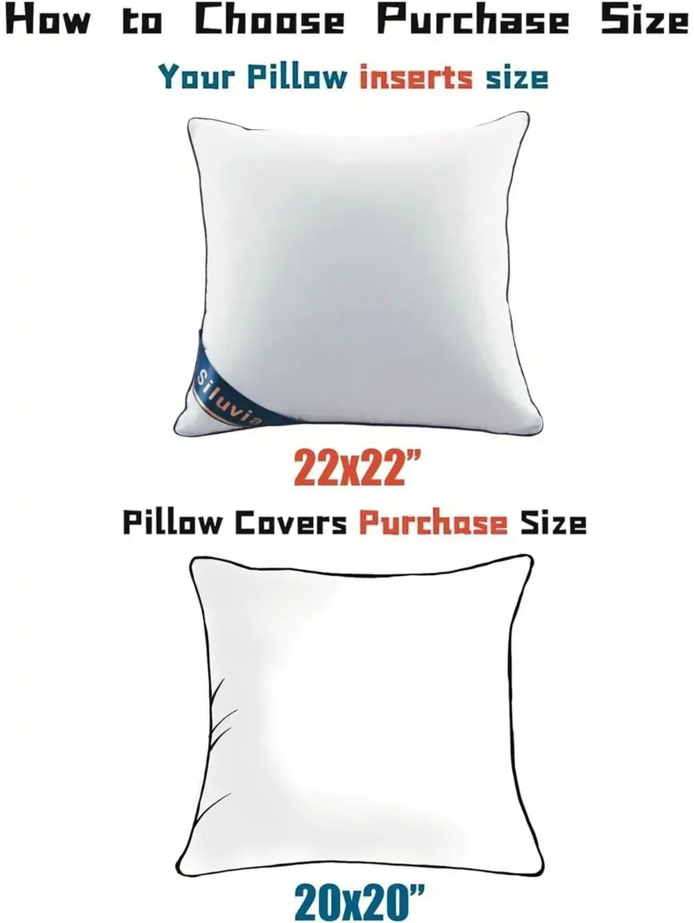 Siluvia 22x22 Pillow Insert Set of 4 Square Throw Pillow Inserts White NEW